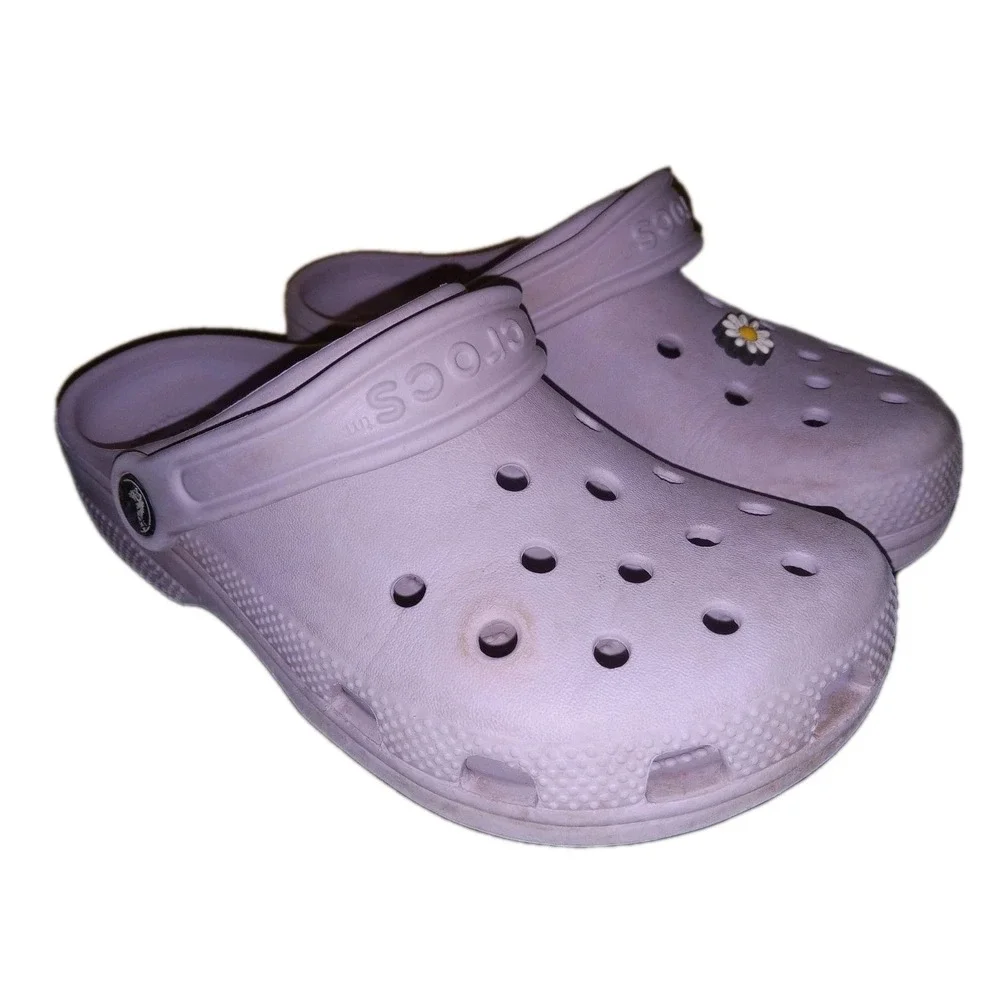 Crocs Classic Clog‎ Lavender Purple With Charm Women's Kids J3 Casual Shoe